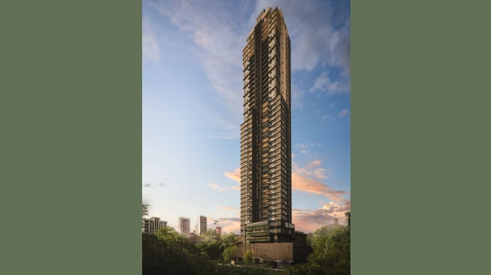 Fachada contemporânea do BIOMA Wellness Life ao entardecer